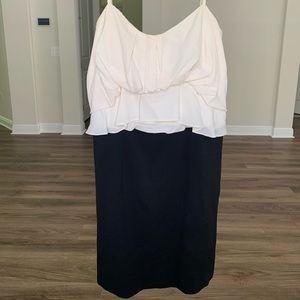 BCBG Black and Ivory/white tuxedo dress
